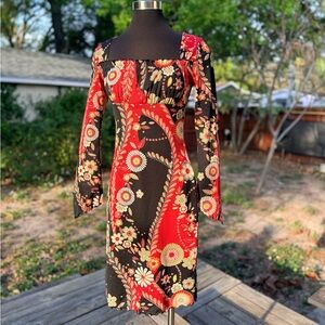 2000s Y2K Nouvida Floral Mesh Dress